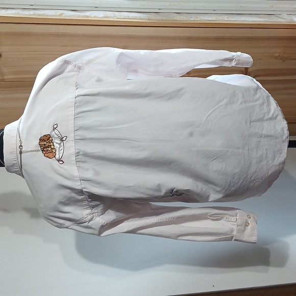 Vintage mbroidered White Button-Up Shirt - Picture 4 of 13